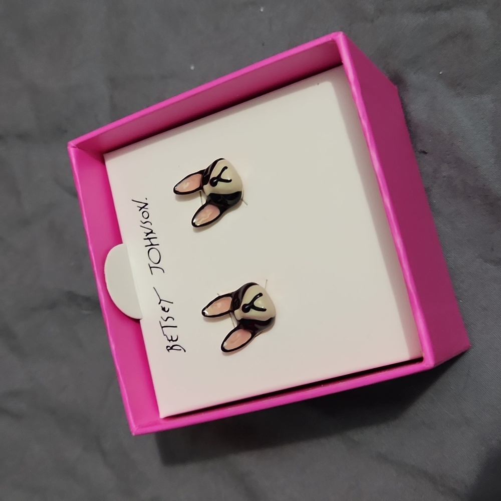 Last chance! Boston terrier frenchie earrings by Betsy Johnson